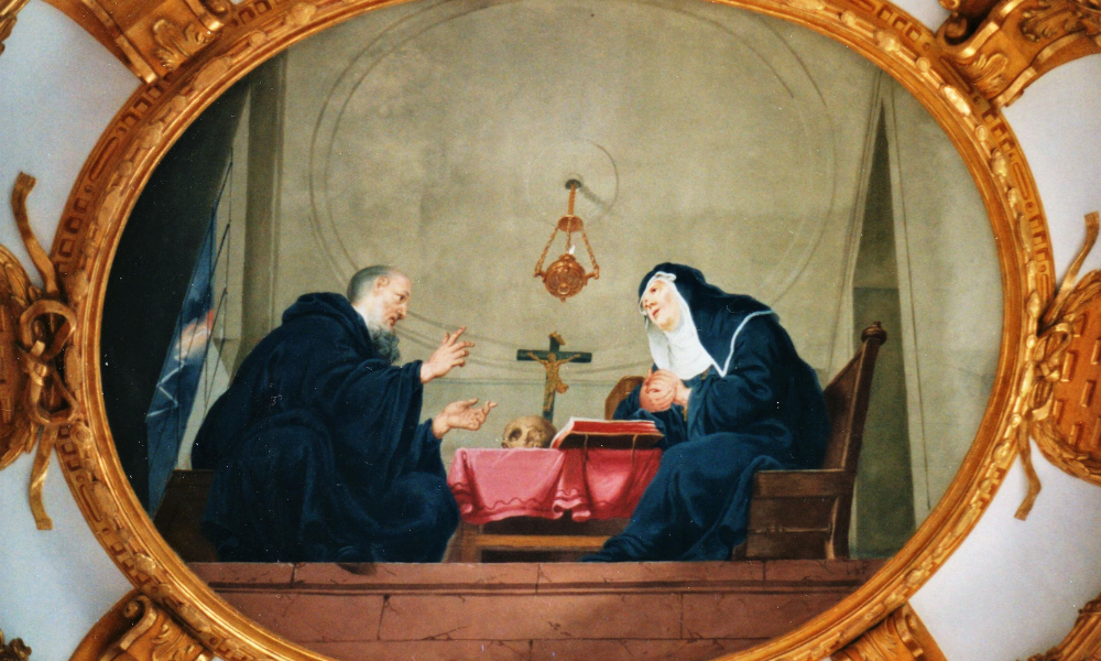 St. Scholastica and St. Benedict's final meeting 